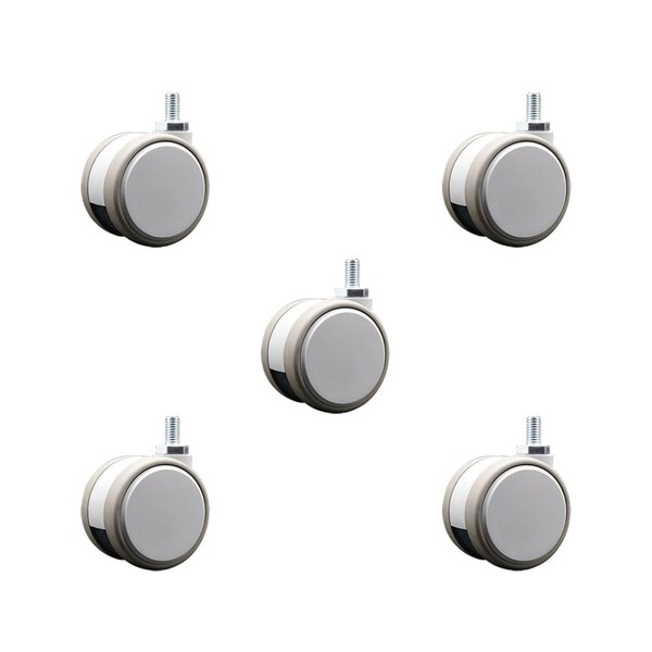 Service Caster 2.375 Inch MRI Safe Casters, 3/8 Inch Threaded Stem, Set of 5, 5PK SCC-TS02S60-TPR-GRY-381634-MRI-5 - main